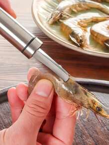 1pcStainless Steel Shrimp Gut Cleaner - Seafood Sheller - Shrimp Shell Cutter - Portable Shrimp Gut Cleaner - Easy To Clean Kitchen Gadgets, Suitable For Lobster And Prawn Preparation