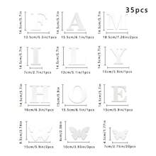 35 piezas Espejo Moderno Pegatinas de Pared FAMILY HOME con Calcomanías de Mariposas - Adhesivos Reusables Desprendibles de Acrílico para Paredes, Dormitorio, Sala de Estar, Decoración del Hogar, Diseño de Letras Artísticas