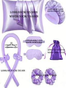 10pcs Sleep Hair Styling Tools Set, Curler 1pc Silk Pillowcase For Hair And Skin Queen Set, Silk Heatless Curling Set, Overnight Curling Iron, 1pc Sleep Soft Eye Mask, 1pc Sleep Silk Nightcap, Sleep Essential Set, Back To School, Travel Holiday Essentials, Hair Accessories For Women, Hair Curlers, Curly Hair Products, Curler, Rollers For Hairdressing Equipment, Accessories, Hair Curl, Curly Hair Tools, Hair Roller, Christmas,Curly Hair, Hair Curler, Hair Rollers, Heatless Curl, Heatless Curls, Rollers, Hair Curlers, Curly Hair Products, Hair Curl, Hair Roller, Rollers For Hair, Curly Hair Tools, Heatless Curlers,Hair, Accessories, Hair Products, Hair Tools, Hair Stuff, Hair Care, Curly Hair Brush, Barber, Barber Accessories, Hairdressing Equipment,Heatless Waves,Travel Essentials,Travel Essential,Hairstyle,Hairdressing