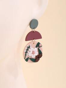 1 对手工彩色 3D 花卉图案自然主义风格女士耳环，时尚优质珠宝，适合派对、日常佩戴和送礼 - 彩色 - 查看 6