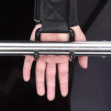 2件装举重钩握力杆辅助带，腕带式拉伸辅助器，适用于哑铃和杠铃硬拉辅助 - 黑色 - 查看 11