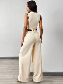 Women Suit Sets - Apricot - View 3
