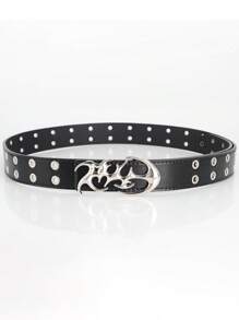 1 pieza Nuevo Cinturón de moda estilo Y2K hueco de piel sintética para hombres y mujeres - Accesorio para regalo, cinturones neutros para la cintura