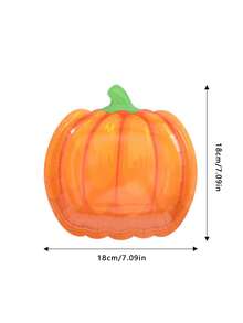 10pcs Pumpkin Paper Plates For Autumn, Disposable Pumpkin Plates, Autumn Harvest Party Tableware, Autumn Dinner Plates, Thanksgiving Harvest Party Plates, Thanksgiving Dessert Plates, Harvest Orange Party Plates, For Pumpkin Party Decoration, Thanksgiving Supplies Gifts, Kitchen Party Supplies, Halloween Party Gifts - Orange - View 6