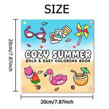 Warm Summer Bold & Simple Pattern Adult Coloring Book, Perfect Gift For Party, Birthday, Back To School, Learning Supplies - 彩色 - 查看 2