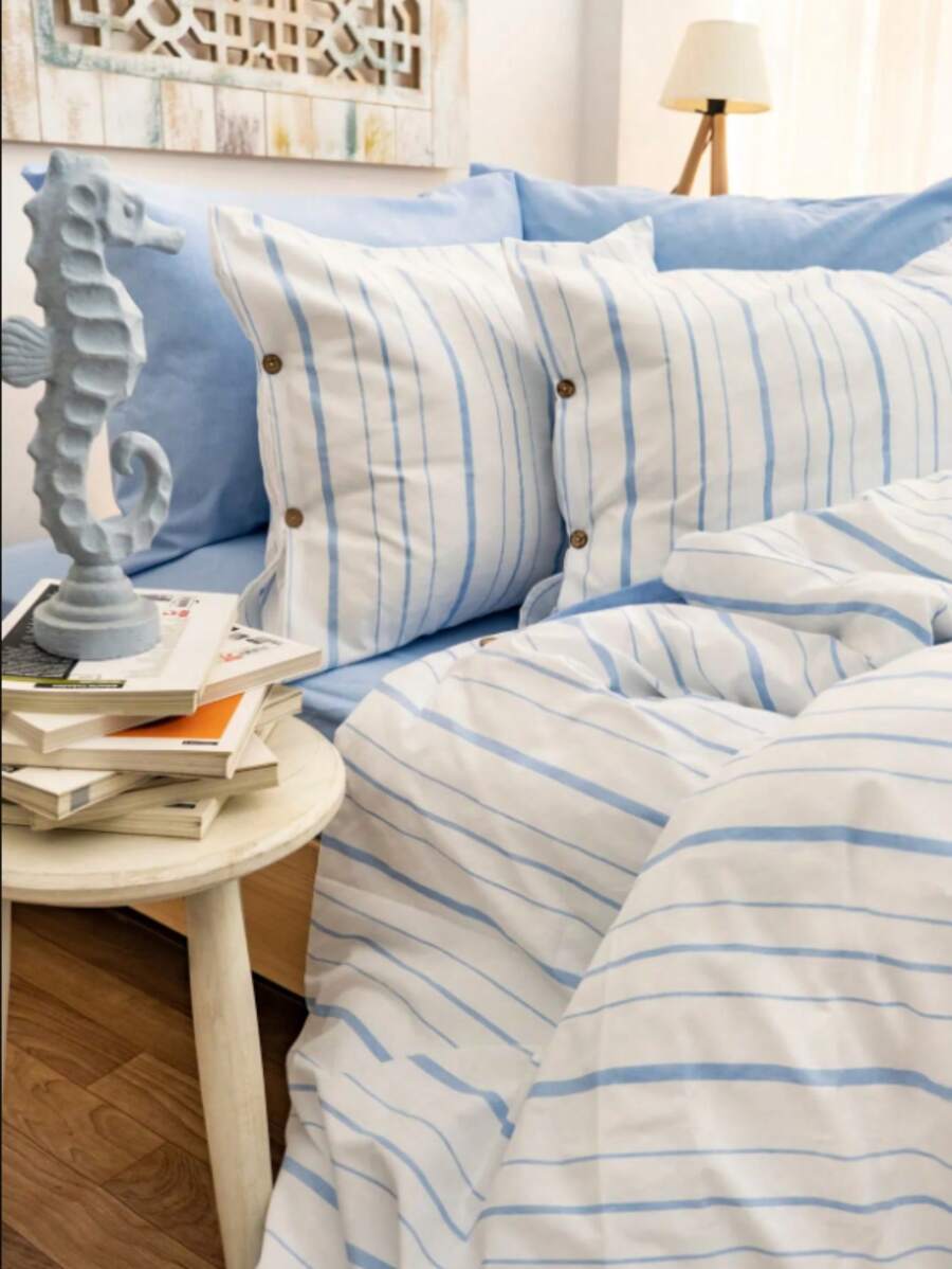 土耳其制造 - BESTİNA GOLD Harmony Hues 色织两件套双人及单人尺寸羽绒被套 | 160x220 厘米羽绒被套及 50x70 厘米枕套 | 90% 棉 10% 涤纶