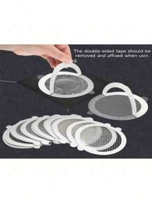 10pcs/20pcs Disposable Shower Hair Catcher Drain Cover, Bathroom Sink Strainer, Drain Stopper, Tub Bath Hair Catcher Trap Filter Sticker Back To School