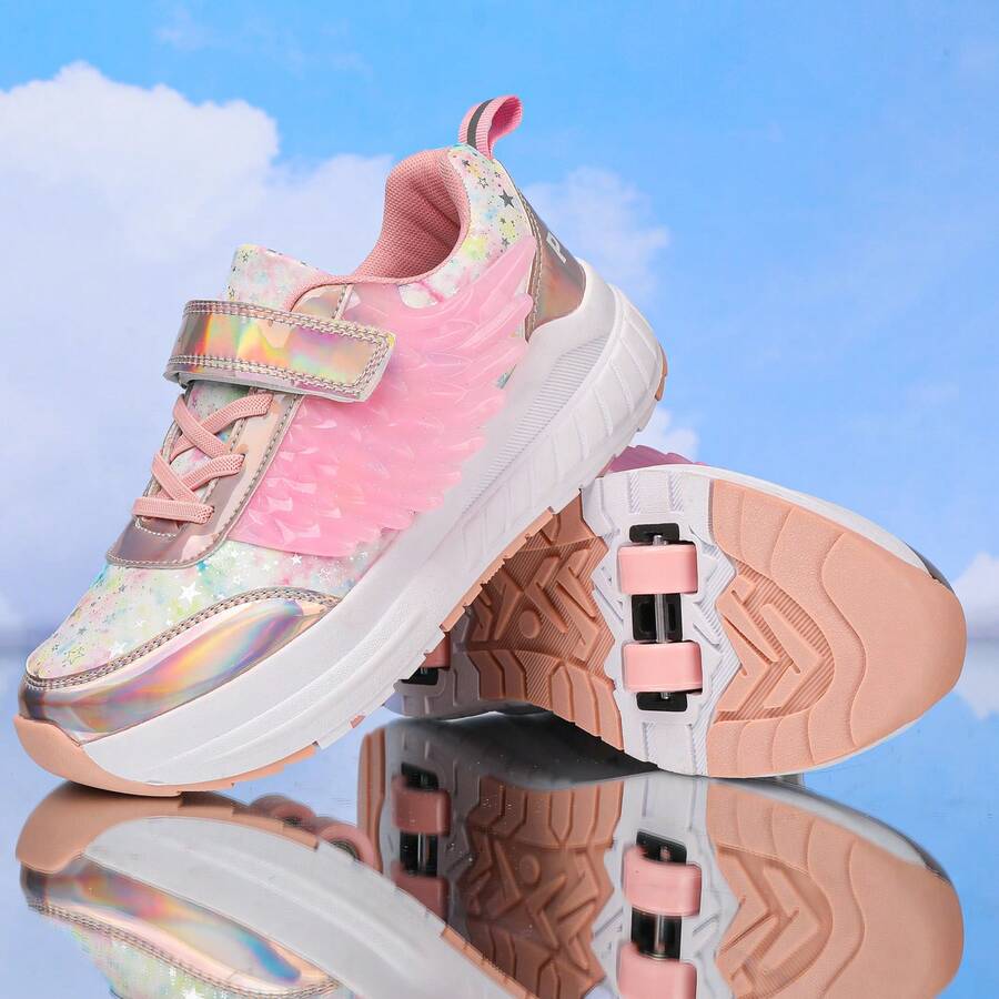Patines de ruedas casuales para adolescentes, estudiantes, adultos, parejas, con diseño de alas, patines en línea elegantes, patines de hielo para deportes al aire libre para hombres y mujeres