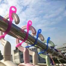 10pcs High Elastic Silicone Clothes Hanger Anti-Wind Clips, Drying Rack Anti-Slip Anti-Drop Fixing Hook Buckles