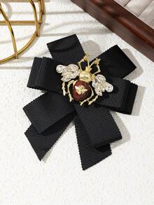 1 件优雅设计面料蝴蝶结手工蜜蜂形闪亮金属合金徽章，迷人女士胸针，华丽珠宝配饰，适合日常佩戴，完美的约会礼物 - 經典 - 查看 9