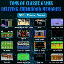 Retro Mini Handheld Spielekonsole für Kinder und Erwachsene - 3,5'' HD Bildschirm tragbarer Videospielplayer mit AV-Ausgang, wiederaufladbarer Akku, 500 Klassische Spiele - Weihnachts-, Halloween-, Erntedankfest-Geschenke