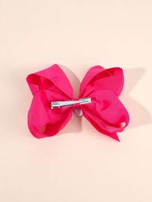 1 pieza Clip de pelo con perla y lazo con brillo con letras de la A a la Z, clip grande hacia arriba, adecuado para niñas, accesorio de pelo para niños, regalo - Rosa Fucsia - Ver 4