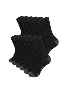 5 đôi tất thể thao bóng rổ cao đến bắp chân màu đen, trắng, xám cỡ lớn dành cho nam, tất đi làm, mùa thu - Nhiều màu - Xem 10