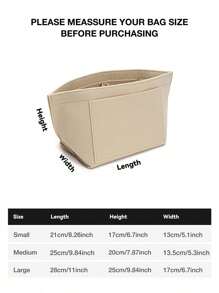 Felt Insert Bag For Le Pliage Tote Handbag Liner Bag Multi Pocket Felt Cloth Bag Support Travel Portable Insert Purse Organizer With Zipper Storage School Supplies