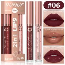 DUNUF Lip Gloss Lip Oil Set 2 Pieces Set Not Easy To Stick Cup Matte Lip Gloss Set Waterproof Long-Lasting Non-Fading Moisturizing - Multicolor - View 24