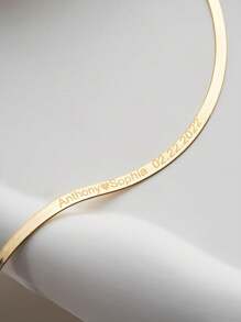 Pulsera de cadena de hioides de acero inoxidable personalizada con colgante con nombre grabado por láser - regalo elegante para aniversarios, San Valentín, mejores amigos, conmemoración familiar, Navidad - apropiado para uso diario y aniversarios