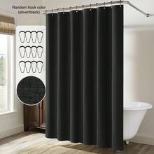 1pc Linen-Like Shower Curtain, 230g/M² Heavy Duty Washable Fabric Shower Curtain Set, Bathroom Hotel Bath Tub Thick Fabric Curtain, Valentines, Mother's Day, Wedding Holiday Home Decor, Includes 12 Metal Hooks Room Decor Bathroom Accessories Back To School - Multicolor - View 32