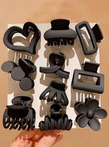 10pcs Women Elegant Simple Versatile Flower, Heart, Claw Clip Combo, Suitable For Daily Use At Home, School, Beach, Summer Vacation, Work, Party, Holiday, Birthday, Back To School, New Year, Valentine's Day, Mother's Day, Teacher's Day, Wedding, Music Festival, Graduation' Fashion Hair Accessories Elegant Hair Clip Boho Hair Claw