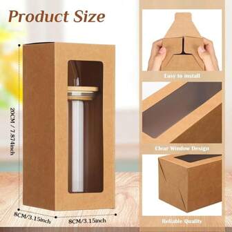 10 pièces Boîtes cadeaux pour la sublimation de verres d'exposition, boîtes cadeaux transparentes pour verres à boire de 12oz, 16oz, 20oz, bocaux, blancs de verre de sublimation, emballage cadeau de tasses, boîte cadeau de mariage, demoiselle d'honneur, emballage cadeau de la saison de graduation, emballage cadeau de la Saint-Valentin, Fête des mères