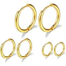 10 Pairs Silver Hoop Earrings Set For Women Surgical Steel Hoop Earrings Lightweight Hypoallergenic Tiny Small Hoops (8mm 10mm 12mm 14mm 16mm)