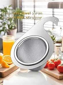 Rustic Sink Strainer With Handle, 201 Stainless Steel Kitchen Sink Drain Filter, Uncharged, For Dining & Indoor Use, Abrasion Resistant, Rust Resistant