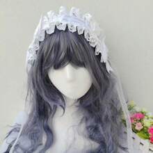 1 Piece Angel Demon Wing Hairband Handmade KC Gothic Bow Lace Headband Doll Black And Pink Secondary Character Dress Up Headpiece Fashion Hair Accessories
