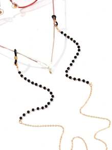 1/2 Stücke modische Kunstperlen Metallbrille-Kette für Frauen, Sonnenbrillenkette für Urlaub für Frauen und Mädchen, Lesebrillenkette, rutschfester Brillenhalter, Silikonbrillenhalter, Maskendekokette, ideale Wahl als Geschenk
