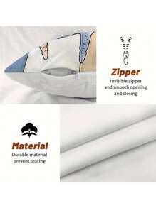 4pcs Polyester Pillowcase Set, Featuring Vintage Farmhouse Style Ocean Starfish Design With Blue And Seashell Details, Zippered Closure, Machine Washable - Ideal For Decorating Porch, Patio, Sofa And Outdoor Spaces (Pillow Inserts Not Included)