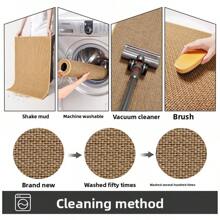 1pc Entryway Floor Mat, Woven Linen Doormat, Rubber Carpet, Anti-Slip Home Entrance Doorway Rug