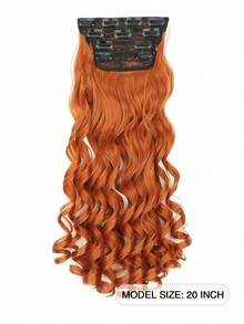 Clip In Hair Extensions, 20 Inch Long Wavy 4PCS Hair Extensions Clip In,Natural Soft Synthetic Fiber Clip In Hairpieces For Women Daily Use(Dirdy Orange) - Dirty Orange - View 6