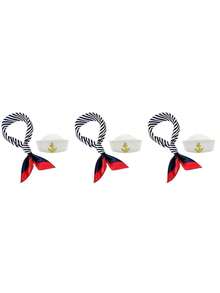 1 Set Assorted Sailing Patches Polyester Nautical Sailor Cap, Captain Hat, Party Hat, Cosplay Costume, Sailor Accessories, Unisex Hats, Beach Hat, Summer, Adult Party, Cruise Party, Sailor Theme, Bar, Nightclub, Carnival, Bachelor Party, Christmas, New Year