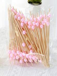 100 件/套一次性竹水果串，适用于汉堡、甜点、寿司、开胃菜、鸡尾酒、创意装饰