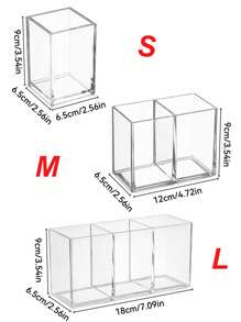 1 pieza Soporte transparente para brochas de maquillaje, organizador de tocador transparente de escritorio para lápices de cejas, productos para el cuidado de la piel, almacenamiento compacto de cosméticos para el baño y el dormitorio