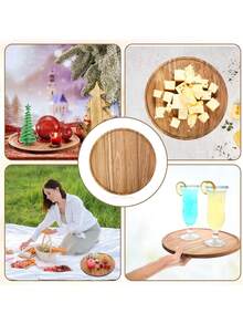 1/2 件木质托盘，适用于盛放食物、小吃、饮料、寿司、牛排、披萨、甜点、蛋糕、面包、早餐、咖啡、茶、熟食拼盘、水果拼盘，易于清洁，非常适合节日、情人节、圣诞节