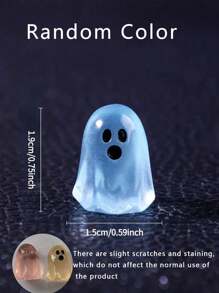 6 piezas Decoraciones de resina con fantasmas luminosos y lindos, fantasmas luminosos creativos para Halloween que brillan en la oscuridad, decoraciones DIY colgantes de fantasmas pequeños, ornamentos de paisaje en miniatura, decoraciones de fiesta con fantasmas y calabazas