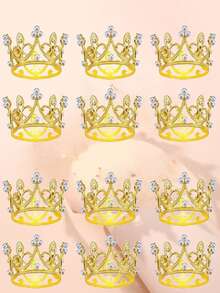 1 pièce Accessoire de cheveux Serre-tête de princesse élégant, Couronne pour femme pour danse européenne et américaine, Fête d'anniversaire, Mariage adulte, Séance photo, Couronne de mariée en alliage avec strass, Décoration d'activité, Accessoire de cosplay - Multicolore - Voir 14