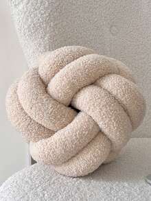 1pc Plush Sherpa Knot Ball Decorative Pillow, Home Decor Accent Cushion For Sofa Bedroom, Halloween Gift - Multicolor - View 26