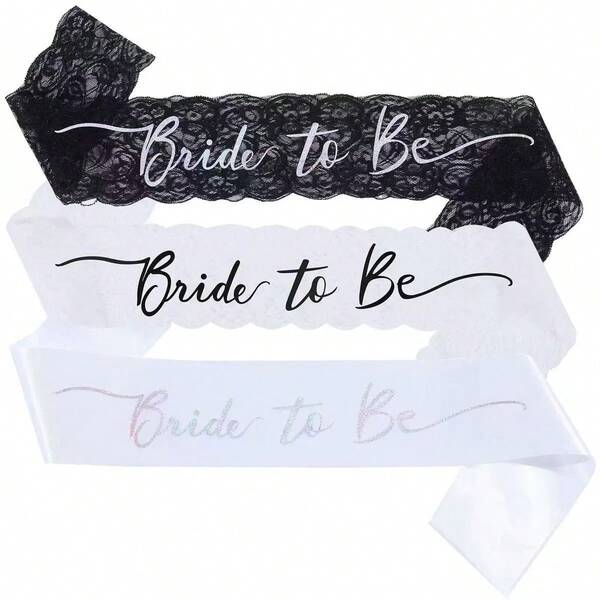 1 pieza Decoraciones para despedida de soltera Lazo dorado con letras "Novia" de encaje para la novia, regalo de la tribu de la novia para la fiesta de despedida de soltera