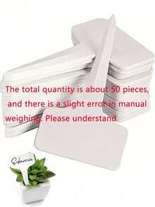 100 个白色 T 形植物标签，户外花园植物防水标签，可重复使用的植物标记，适合园丁和房主，花盆和育苗盘，春季庆典