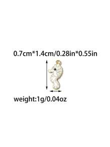 5pcs/Pack 304 Stainless Steel Green, Pink, White Plated Seahorse Pendant Accessories For Necklace, Bracelet, Jewelry