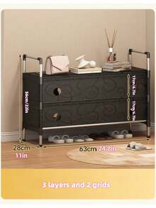 1 pieza de nuevo Gabinete para zapatos de gran tamaño a prueba de polvo, organizador de entrada de montaje, estantería de zapatos de varios niveles simple para casa de alquiler, dormitorio - Multicolor - Ver 14