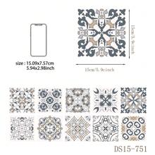 10pcs Bohemian Style Printed Floor Stickers, Self-Adhesive Waterproof Anti-Slip Wear-Resistant Peel And Stick Removable, Can Be Used For Living Room Bedroom Decor Kitchen And Bathroom Floor Wall Decor Landscaping, Cabinet Desktop Renovation Refurbishment, Available In Three Sizes: 5.91X5.91, 7.87X7.87, 11.81X11.81inch Home Decor Bathroom Decor Wall Paper Wallpapers Kitchen Accessories Kitchen Items Kitchen Decor Floor Tiles Flooring