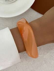 1 Stück Vintage übertriebener Mode Punk Stil acryl Harz asymmetrische Manschette Armband, minimalistischer dicker Schmuck, geeignet für den täglichen Arbeitsweg von Frauen, Treffen mit Freunden, romantischen Urlaub, Straßenfotografie, Modenschau für Frauen (das Farbmuster am Armband ist zufällig, dem tatsächlichen Artikel unterworfen)