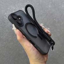 New Model Compatible With Apple 16Promax Mobile Phone Case Dopamine Matte Skin Feel Compatible With Iphone16 Mobile Phone Case Magnetic Suction High-End Feel 15Pro Niche 14 Internet Celebrity 13 Super Drop-Proof 12 Couple Men And Women 16Plus Protective Cover Waterproof Shockproof Anti-Fall Scratch Resistant - Black - View 3