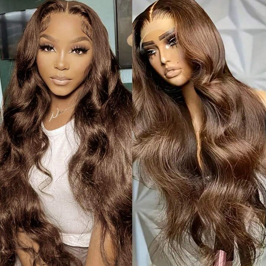13X4 Free Part Ombre Pink Body Wave Synthetic Lace Front Wigs For Women 28 Inch Long Wavy Hair Wigs Glueless Soft Pink Ombre Colored Wigs Heat Resistant Christmas Wig Natural Long Wave Lace Front Wigs For Daily Party Cosplay Use - Light Brown - 查看 1