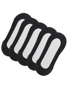 5 pares de calcetines finos de barco para mujer en verano, calcetines cortos invisibles de boca poco profunda, con silicona antideslizante y que absorben la transpiración