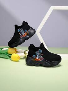 New Arrival Kids & Teenagers Cute Astronaut Print Casual Fashion Cushioned Non-Slip Lightweight Breathable Low-Top Mesh Slip-On Outdoor Indoor Walking Running Sports Casual Sneakers