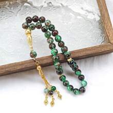 Rosario de collar de 33 piezas de cuentas de cristal, minimalista y de moda, adecuado para pareja/uso diario