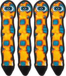 Outward Hound Durablez Stuffing-Free Squeaky Interactive Dog Toy, Tough Plush, Gecko, Green, Large - Orange Snake - View 1