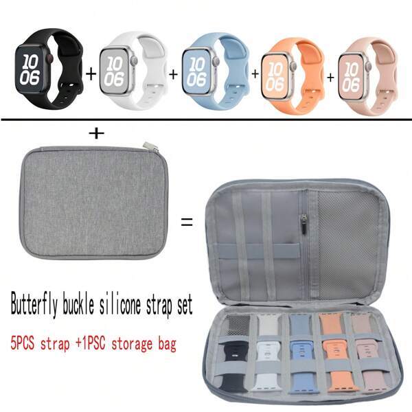 All Generations (Including SE) Soft Silicone Breathable Butterfly Buckle Strap, Multi-Color Options, Suitable For Couples